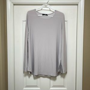 Sympli, long sleeve light gray blouse, size 16